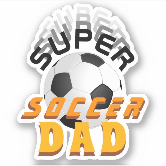 Sticker Super Soccer Papa Football Ball Sports Père (Devant)