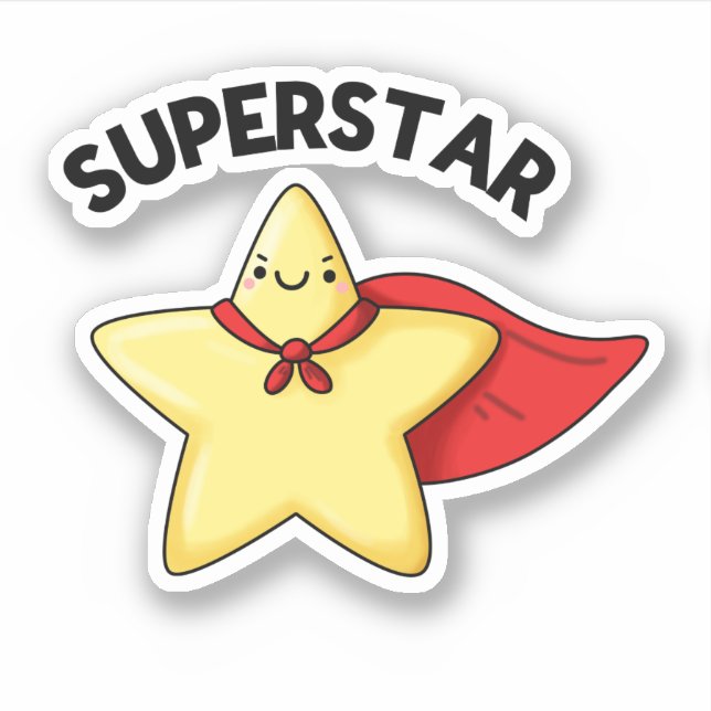 Sticker Super Star Funny Astronomy Pun (Devant)