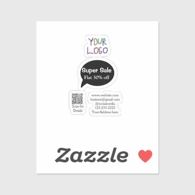 Sticker super vente affaires remise scannez le code QR dét (Feuille)
