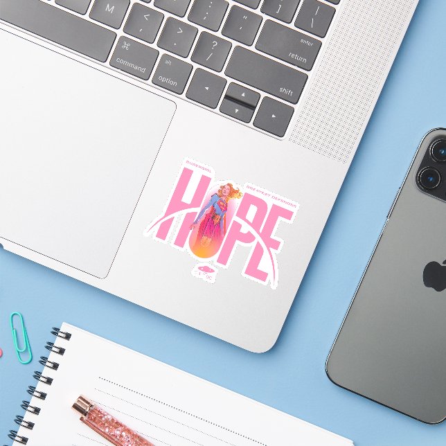 Sticker Supergirl Espoir (Ordinateur portable avec iPhone)