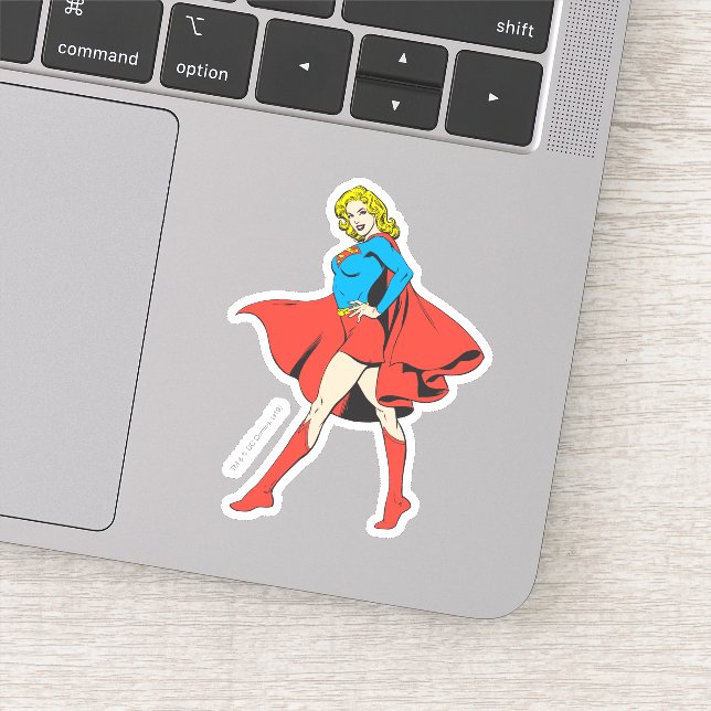 Sticker Supergirl frappe un poteau (Détail)