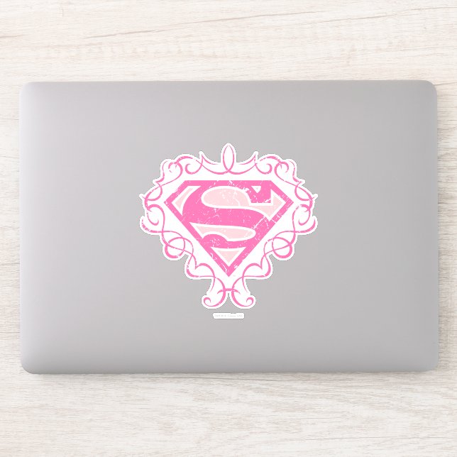 Sticker Supergirl Pink Stripes (Ordinateur)