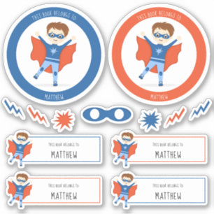 Sticker Superhero Boy Ce livre appartient à