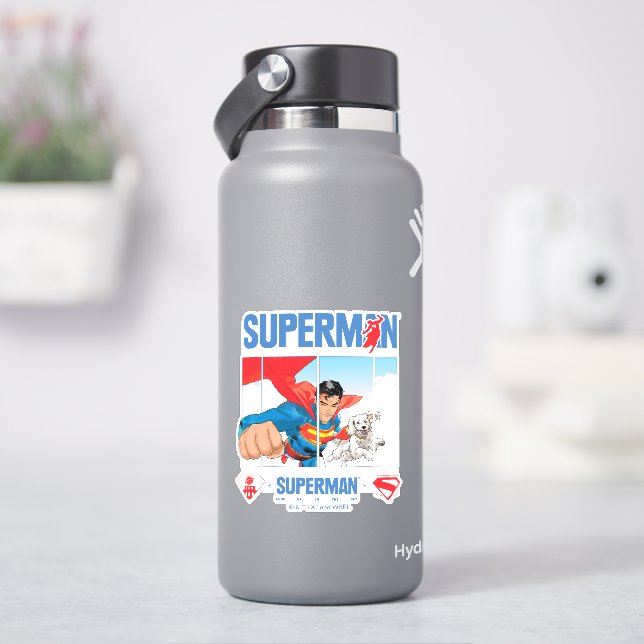 Sticker Superman et Krypto prennent l'avion (HydroFlask)