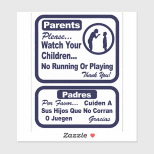 Sticker Superposition de magasin bleu 'No Runaying Watch'