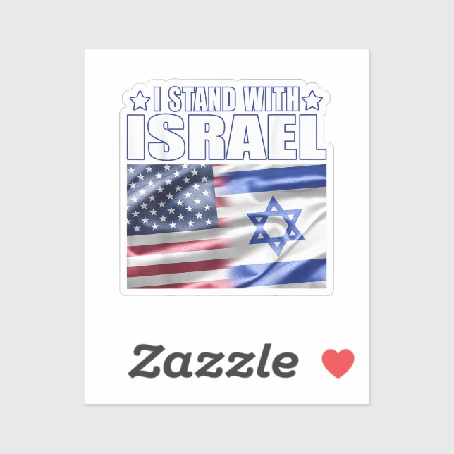 Sticker Support Israel I Stand with Israel  (Feuille)