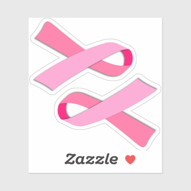 Sticker Support vinyle Ruban rose de sensibilisation (Feuille)