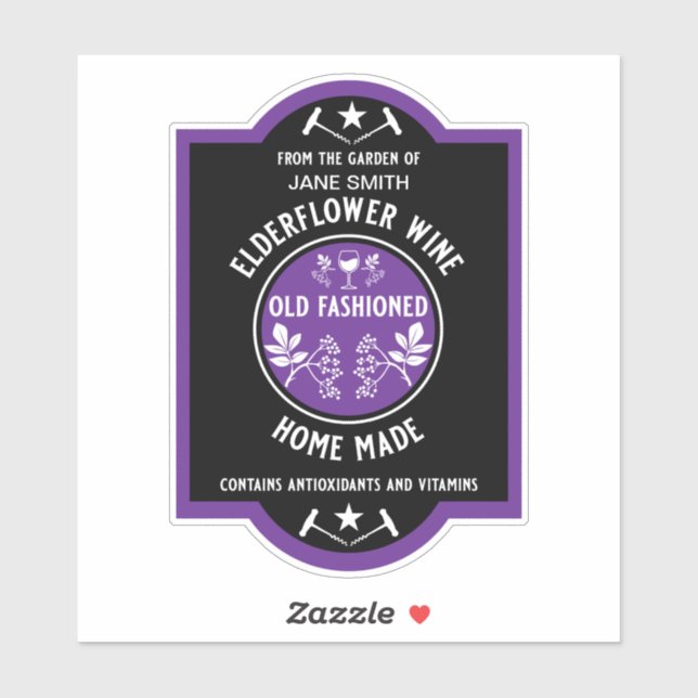 Sticker Sur mesure Fleur de sureau fait maison (Feuille)