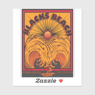 STICKER SURF BLACKS PLAGE SAN DIEGO CALIFORNIA