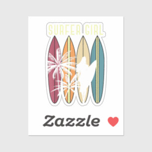Sticker Surfer Girl Surf Surf Femmes Filles Surf une fois