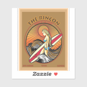 STICKER SURFER LE RINCON VENTURA LA CALIFORNIE