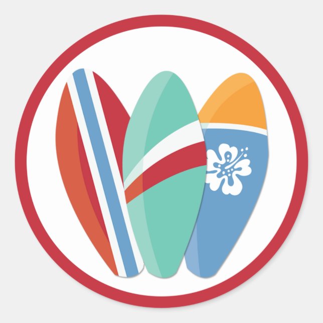 Sticker Surfer Party Surfboards (Devant)