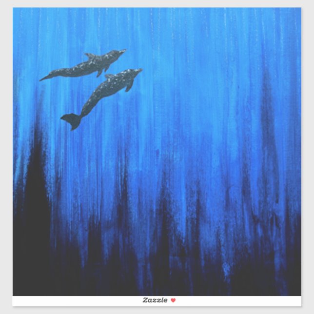 Sticker Surplombant les dauphins #2 (Feuille)