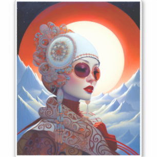 Sticker Surreal Lady Imaginaire Art