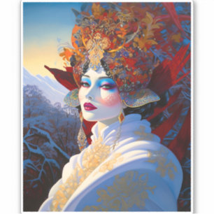 Sticker Surreal Lady Imaginaire Art