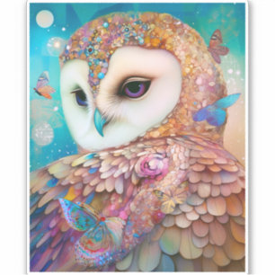 Sticker Surreal Owl Imaginaire Art