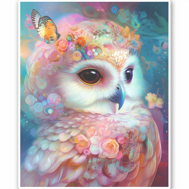 Sticker Surreal Owl Imaginaire Art (Devant)