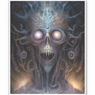 Sticker Surreal Skull Gothique Horror Art