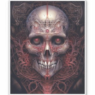 Sticker Surreal Skull Gothique Horror Art