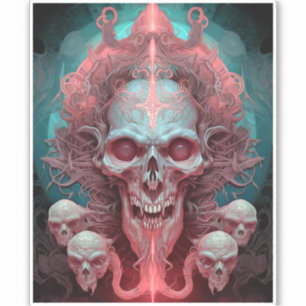 Sticker Surreal Skull Gothique Horror Art