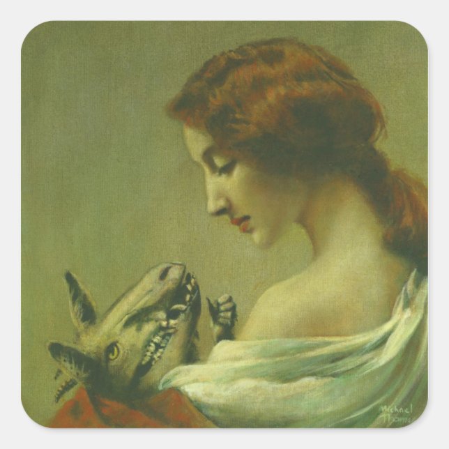 Sticker surréaliste mère et enfant gothique (Devant)