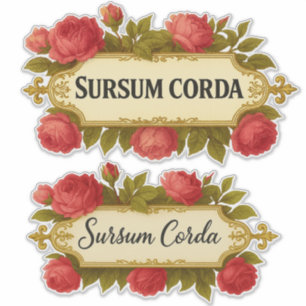 Sticker Sursum Corda Vintage Rose Catholique