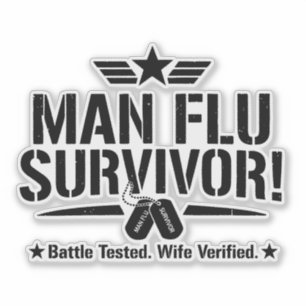 Sticker Survivant de la grippe masculine – Testé au combat