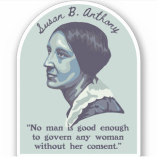Sticker Susan B. Anthony Portrait et Citation