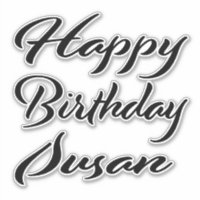 Susan Name Prénom Anniversaire de la Broderie noir