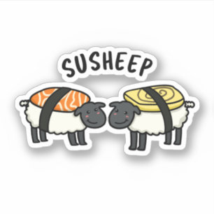 Sticker Susheep Funky Sushi Sheep Pun