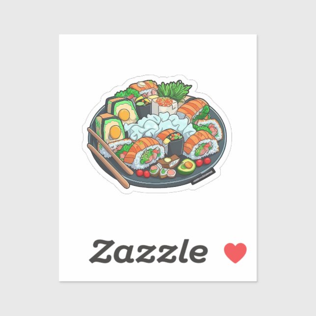 Sticker Sushi de dessin animé (Feuille)