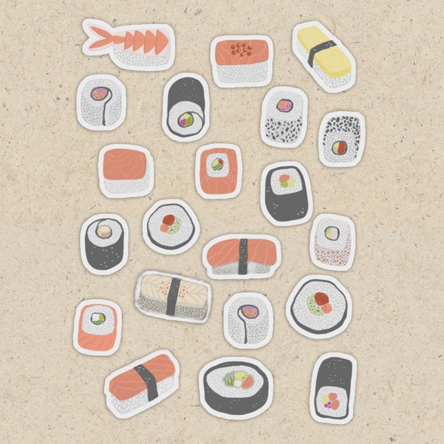 Sticker Sushi japonais amusant (Japanese sushi food art stickers)