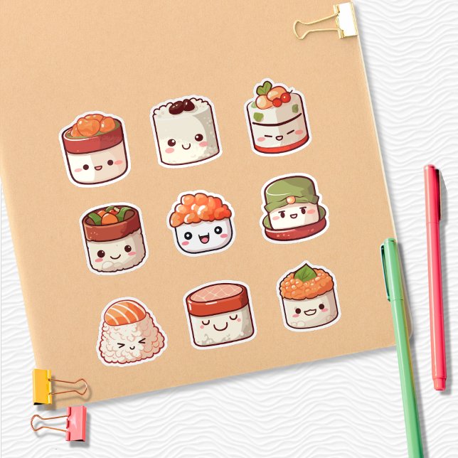Sticker Sushi Mignon Kawaii (Créateur téléchargé)