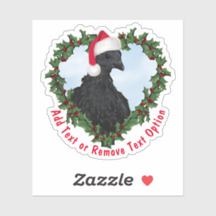 Sticker Svart Hona Poulet Wreath Noël