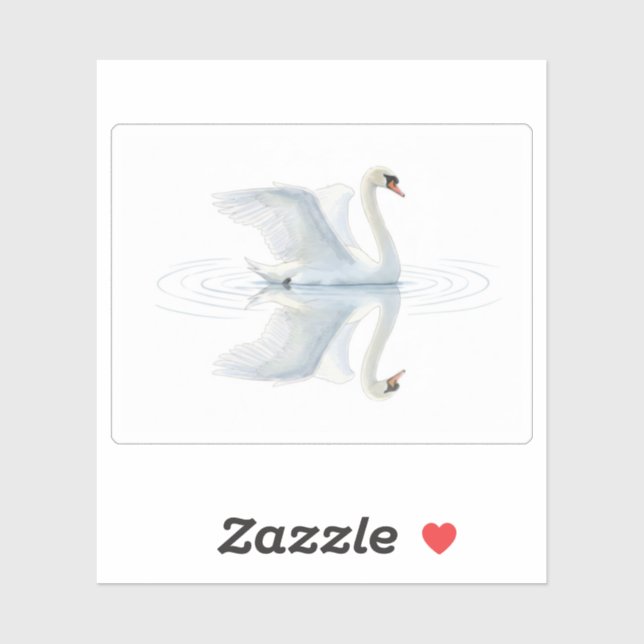 Sticker Swan Reflection (Feuille)