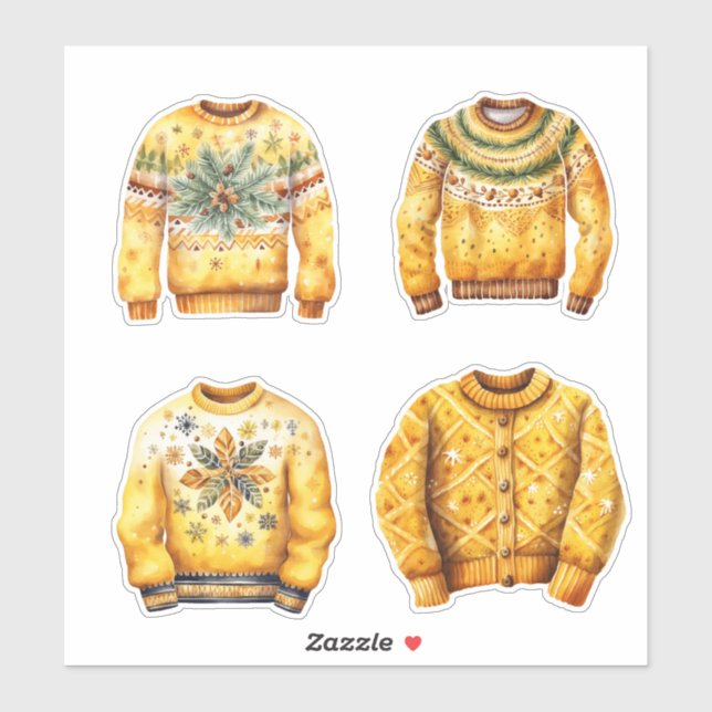 Sticker Sweaters de Noël moches (Feuille)