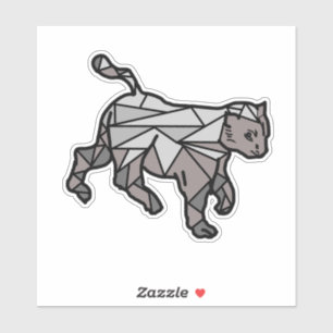 Sticker Sweet Cat géométrique Lignes simples blanches et n