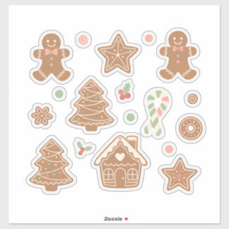 Sticker Sweet & Cozy Gingerbread Cookies Pattern: Aestheti