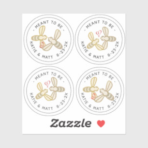 Sticker Sweet Little Bees Coeur signifie être Mariage Miel