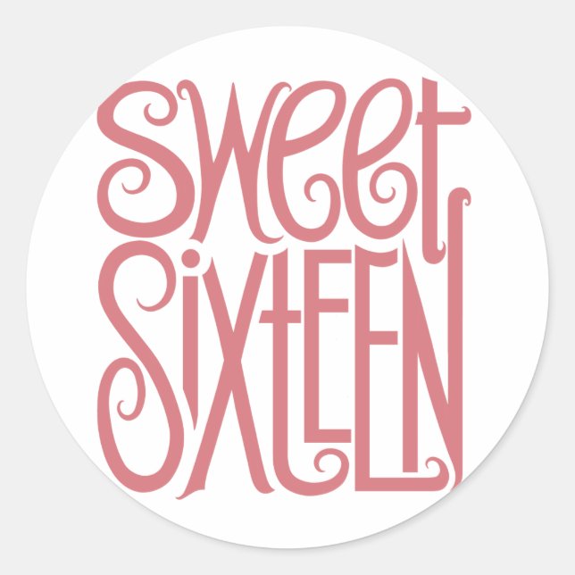 Sticker sweet sixteen (Devant)