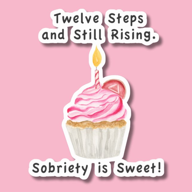 Sticker Sweet Sobriety : Cupcake avec bougie, pièce de réc (Créateur téléchargé)