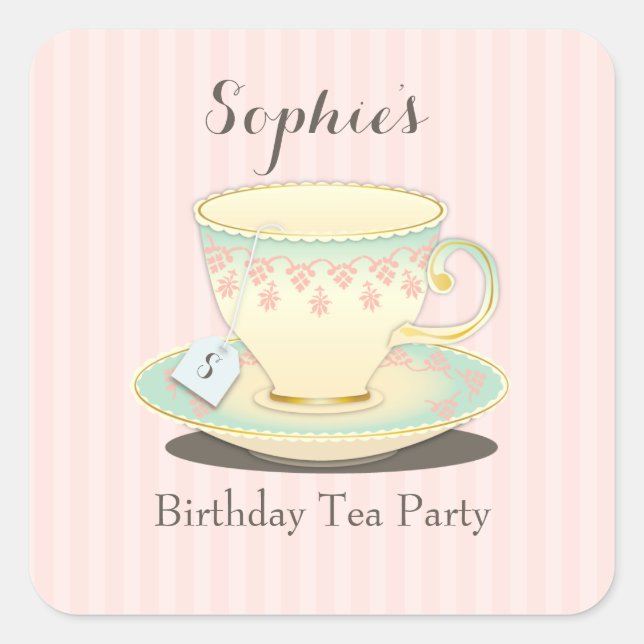 Sticker Sweetchic Anniversaire Teacup Tea Party (Devant)