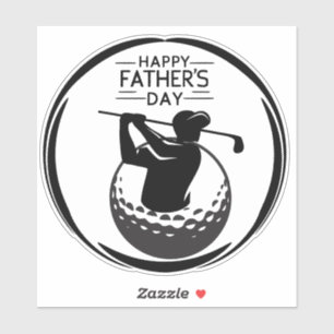 Sticker Swing de golf de l'homme : Joyeuse fête des pères