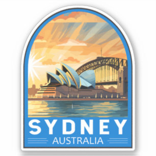 Sticker Sydney Australia Travel Art Vintage