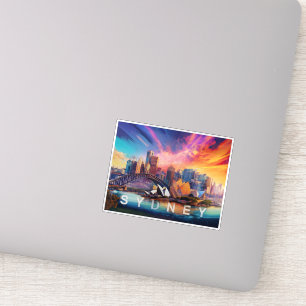 Sticker Sydney Skyline Abstrait Art