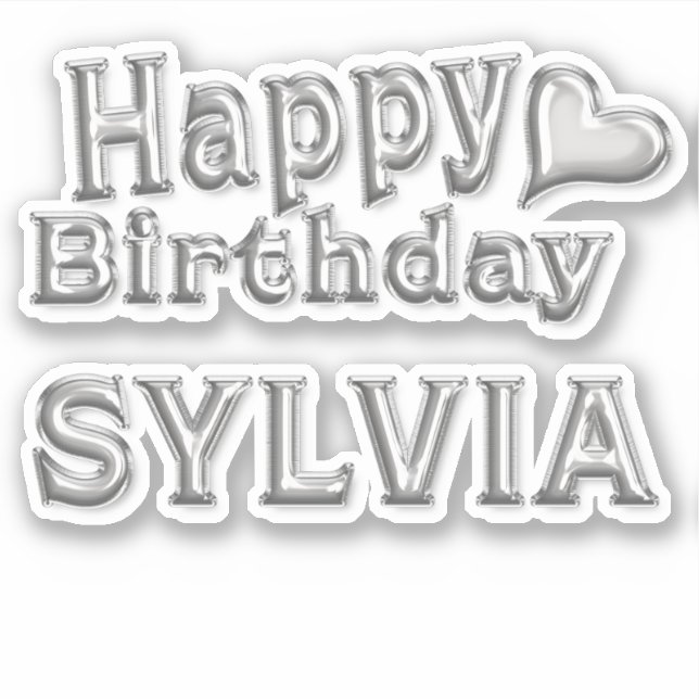 Sticker Sylvia Happy Birthday (Devant)
