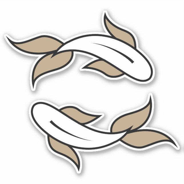 Sticker Symbole astrologique du symbole de l'eau de poisso (Devant)