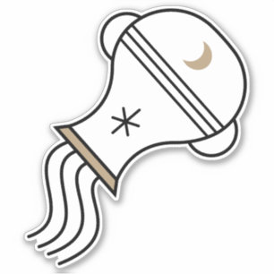 Sticker Symbole astrologique noir Aquarius