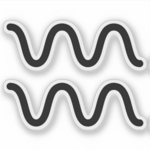 Sticker Symbole astrologique noir Aquarius