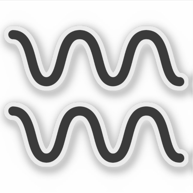 Sticker Symbole astrologique noir Aquarius (Devant)